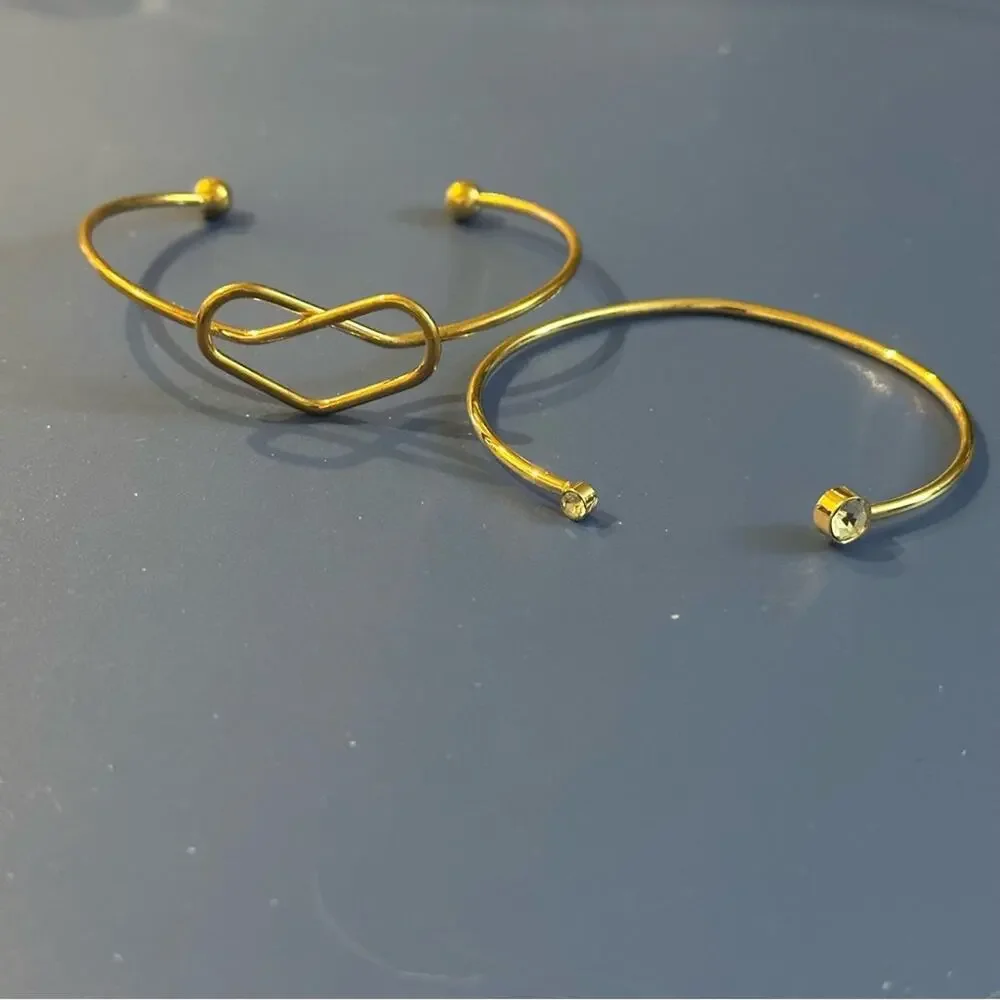 Gold Stack of 2 Bracelets
